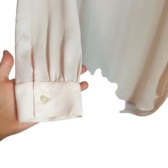 3 for $30! Loft light pink sheer long sleeve blouse. - Picture 9 of 11